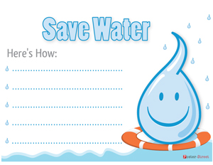 Event Posters-Event Posters - Eco Friends Poster - Save Water Poster